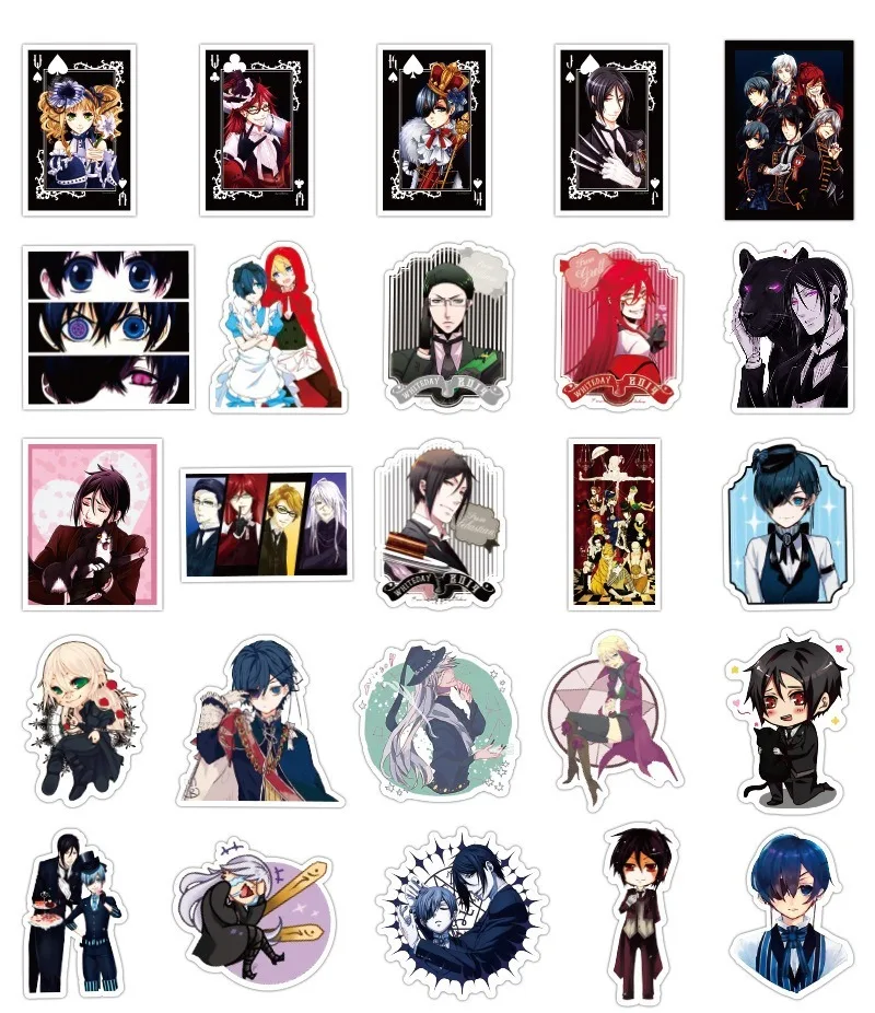 Стикеры из японского аниме Черный Дворецкий 10/50 шт. Мультяшные наклейки для