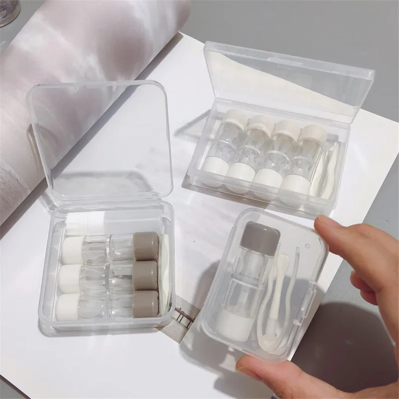RGP double-ended multi-pack contact lens case Solid color beauty storage box can as gift | Аксессуары для одежды