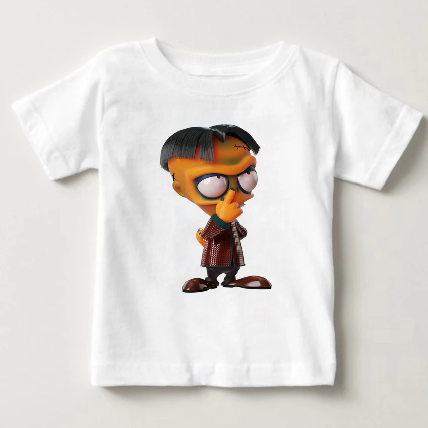 

2019 Children Teasing Zombies T Shirt Kids Summer Tops Girls Boys Short Sleeve T Shirts Cartoon Game Cute Baby Clothes MJ