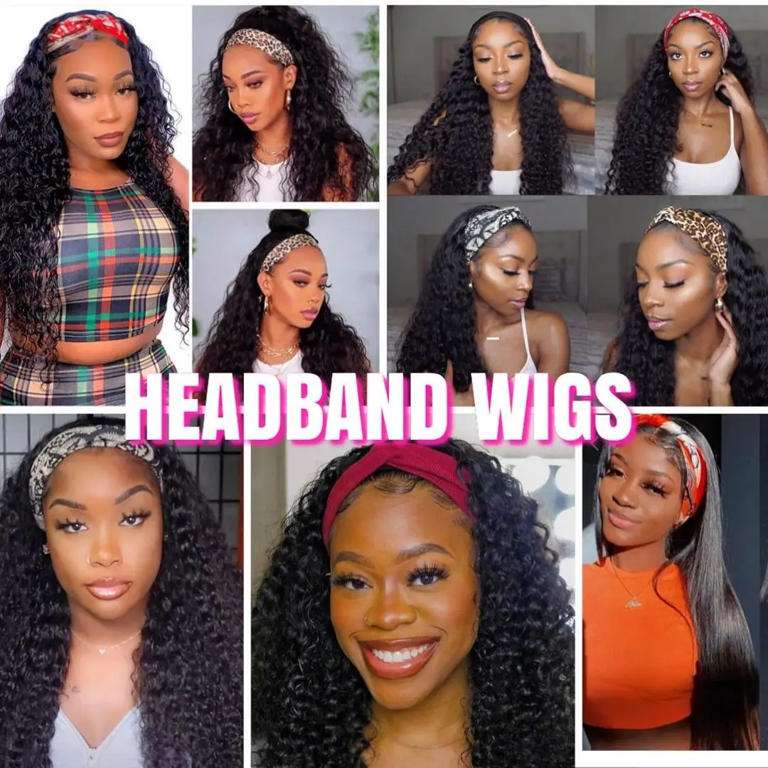 

Headband Wig Human Hair Straight Glueless 28 Inch Brazilian Hair Wigs For Black Women Full Machine Made Wig 150% Density