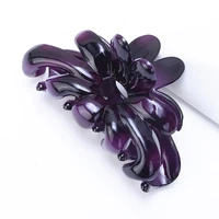 solid color crystal vintage claw clip women elegant flowers hair barrettes acrylic hair clip for girls hair accessories fashion