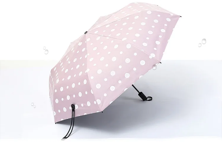 Pink Складной зонт, 3 раза, зонт от солнца, Обесцвечивающий зонтик, зонт от солнца, черная резинка, Ультрафиолетовый Зонт - Цвет: Pink