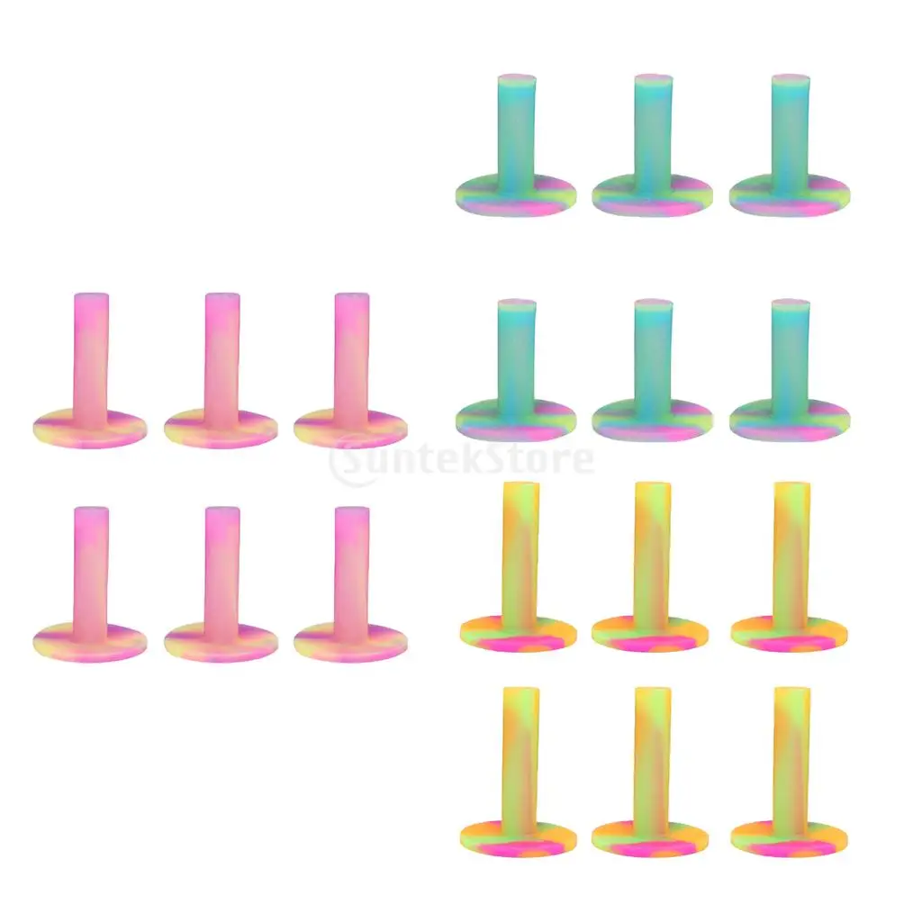 

6 Set Durable Golf Ball Tee Colorful Golf Tee Holder on Course Accessories