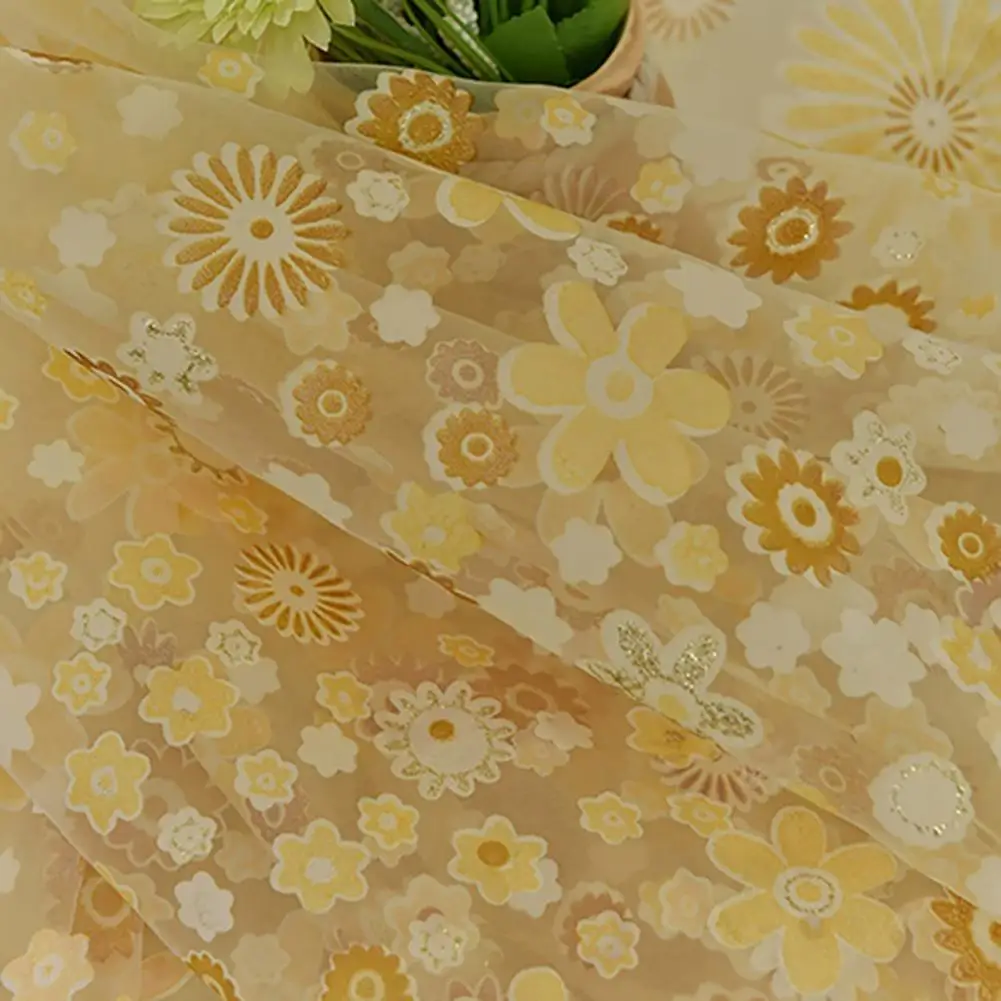 

Window Curtain Translucent Floral Pattern Room Decor Pastoral Balcony Valance for Home Office Cafe Sheer Tulle Window Curtains