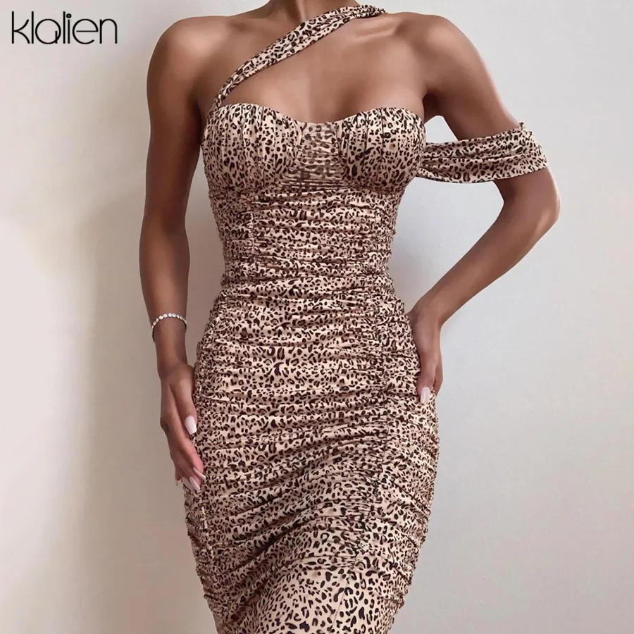 Женское платье миди без рукавов с леопардовым принтом|Женские платья| |