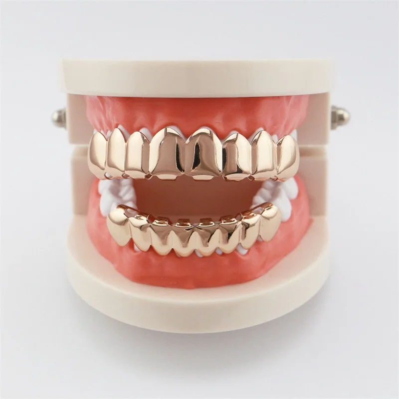 Хип-хоп Grillz плоский 8 Топ и низ набор грилей Bling Teeth Caps Хэллоуин костюм Джокера DIY Prop