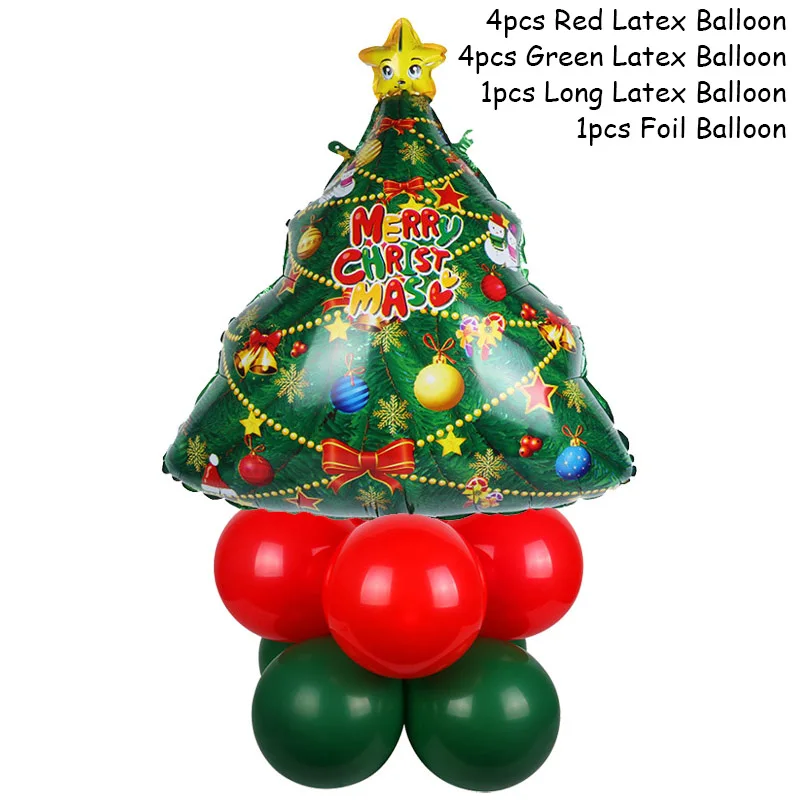 10pcs Balloon Set Рождественские украшения, воздушные шары, Набор Санта Клауса, снеговика, рождественские воздушные шары из фольги Globos, рождественские украшения для вечеринки, рождественские украшения - Цвет: 10pcs Balloon Set