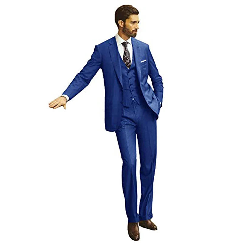 

Men's Classic Business Suits Formal Party Slim Fit 3 Pieces Jacket Vest and Pants Set Groom Wedding Tuxedo Vintage Office Blazer