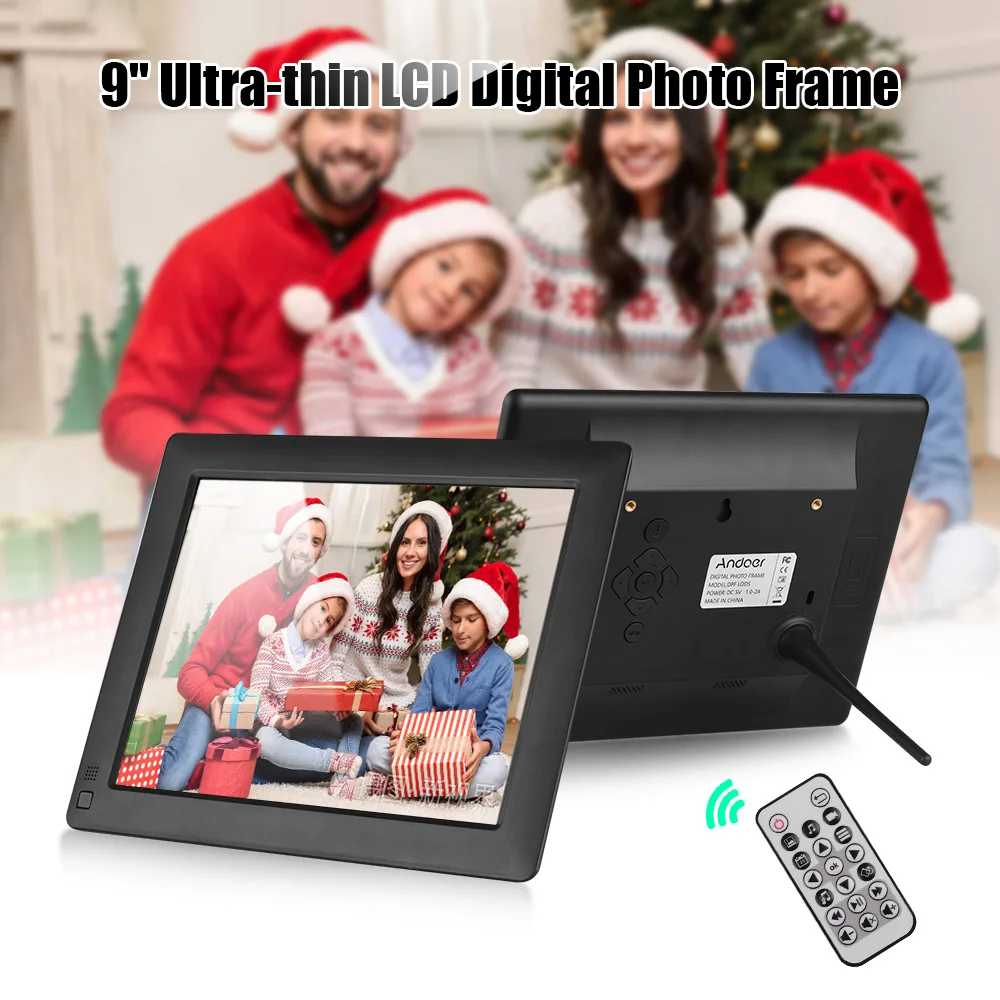 Andoer 9 дюймов ультратонкий IPS-LCD цифровая фоторамка Настольный альбом 1280*800