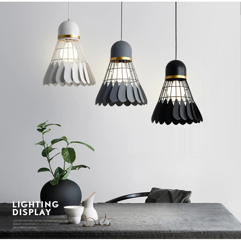 Современный Креативный светодиодный подвесной светильник для бадминтона