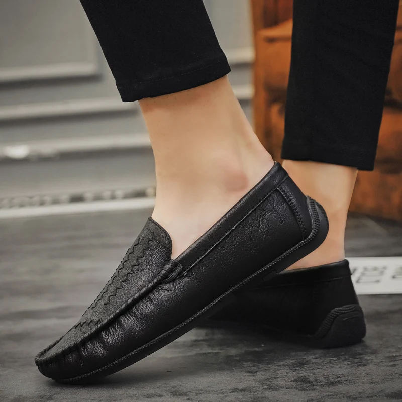 

2021 Autumn New Men's Peas Shoes Soft Sole Comfortable Casual Business Shoes Leather Shoes Men's Shoes Men's Casual Shoes