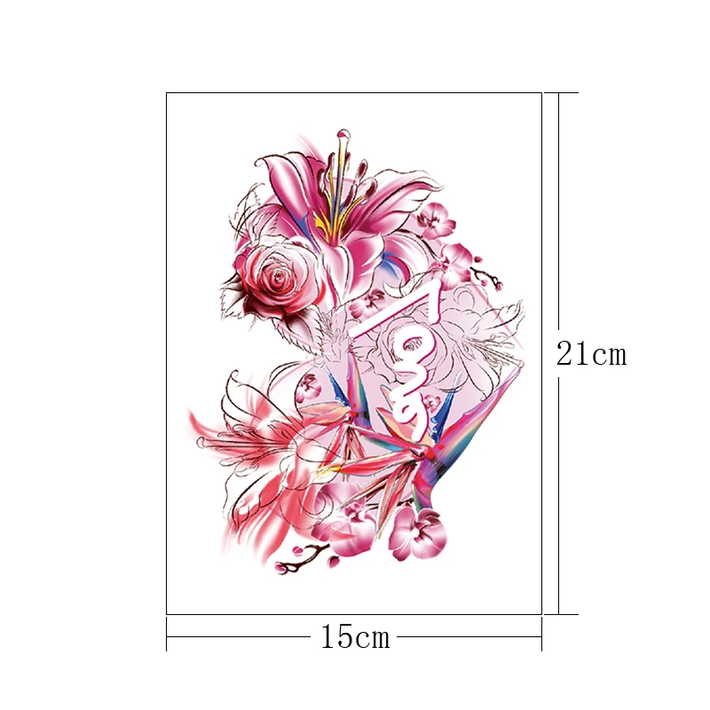 Водостойкая временная татуировка для женщин нарисованная в виде лилии груди