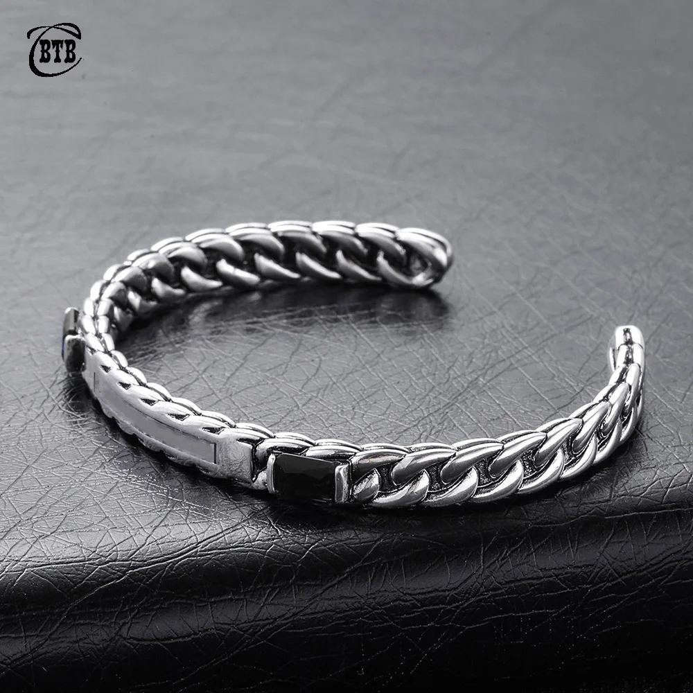 Регулируемые открытые серебряные браслеты Будды и мужские браслеты-манжеты для