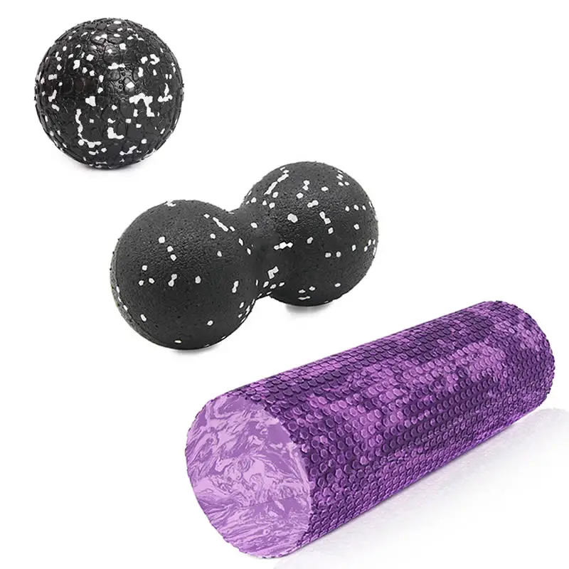 Gym Fitness Yoga Foam Roller Peanut Ball Set Pilates Block Peanut Massage Ball for Therapy Relax Exercise Relieve Stress