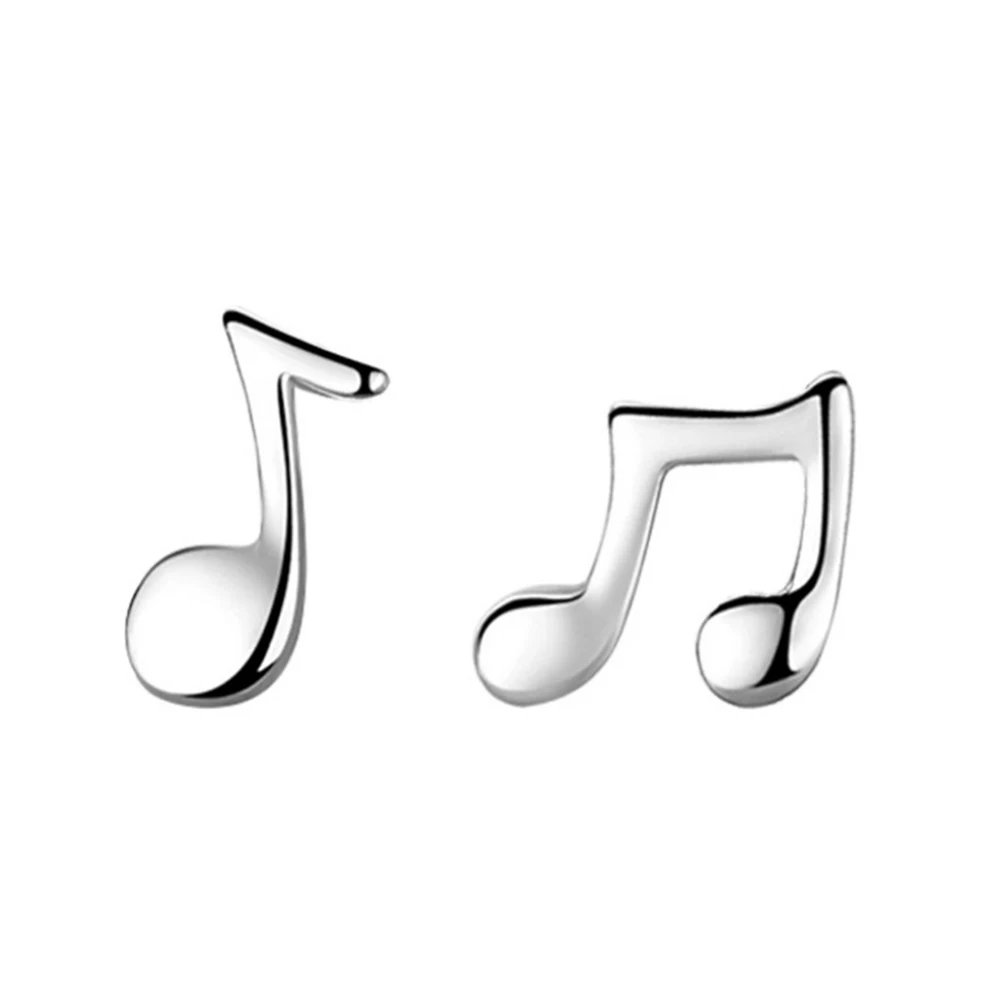 Женские простые серьги гвоздики элегантные в форме нот капли корейский подарок