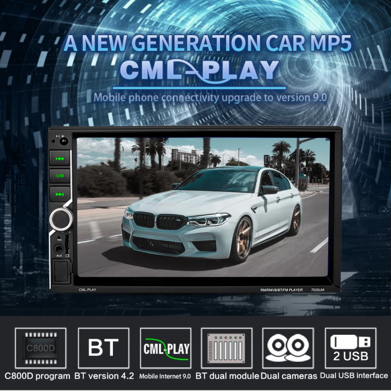 

2 Din Car Radio Bluetooth Stereo Player 7" HD Car Audio Player Touch Screen Car MP5 Player USB FM Reversing Aid Auto Electronics
