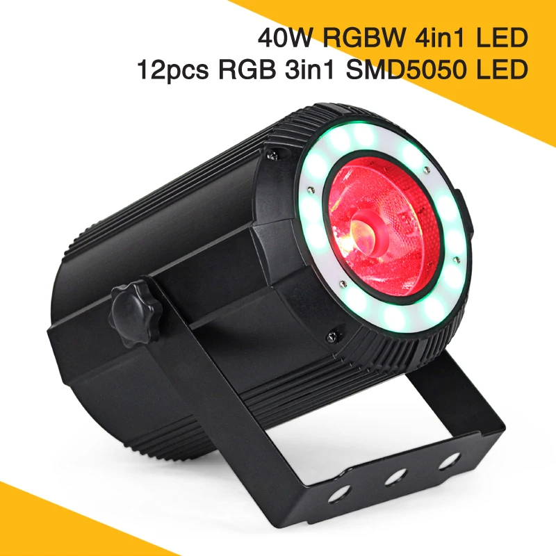 

High Quality 40W RGBW 4in1 LED Beam Par Light With 12 RGB 3in1 SMD Light Ring For Theater Show Stage