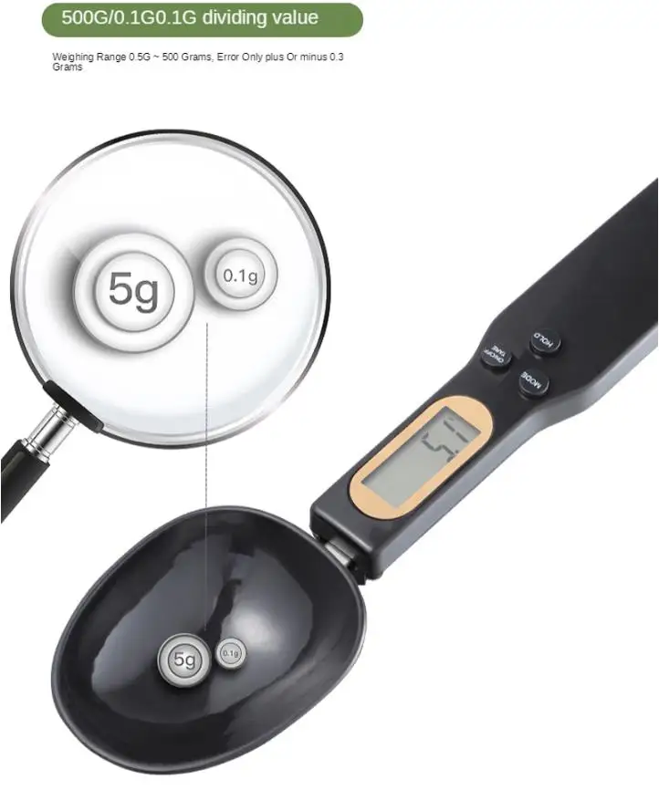 Портативная ложка с ЖК-дисплеем 500 г/0 1 г мерная ложка-весы | Дом и сад