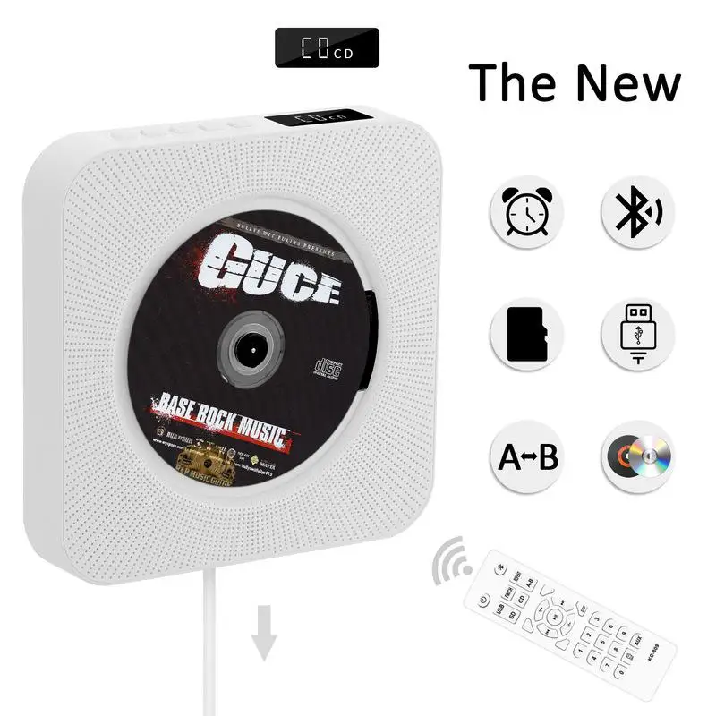 

CD-плеер с поддержкой Bluetooth Портативный настенного крепления CD плеера домашний аудио магнитофон с пультом дистанционного управления Управл...