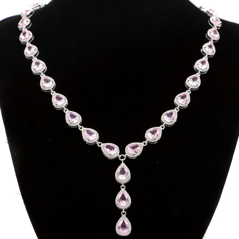 

Женское серебряное ожерелье, 55x42 мм, с белым кубическим цирконием, 18-19 дюймов