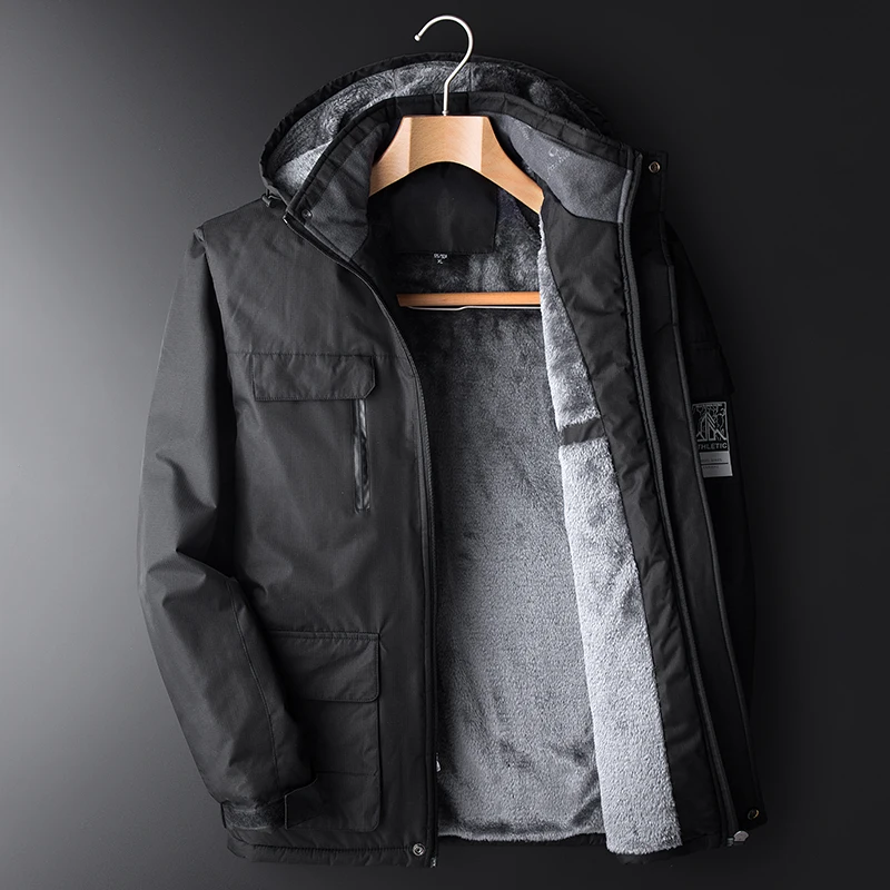 Мужской непродуваемый плюшевый костюм утепленный водонепроницаемый и