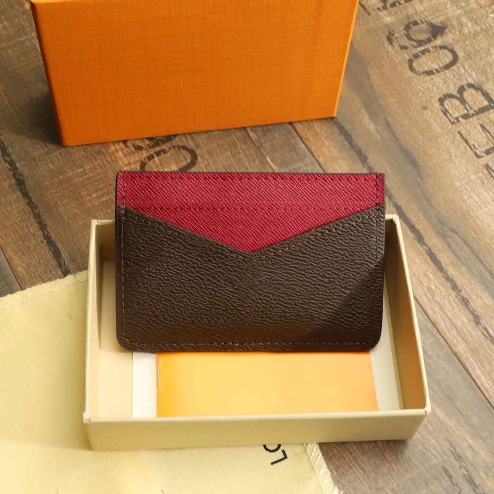 

High quality luxury leather multi slot ID card clip, fashion women's ultra-thin clip, Free delivery with box