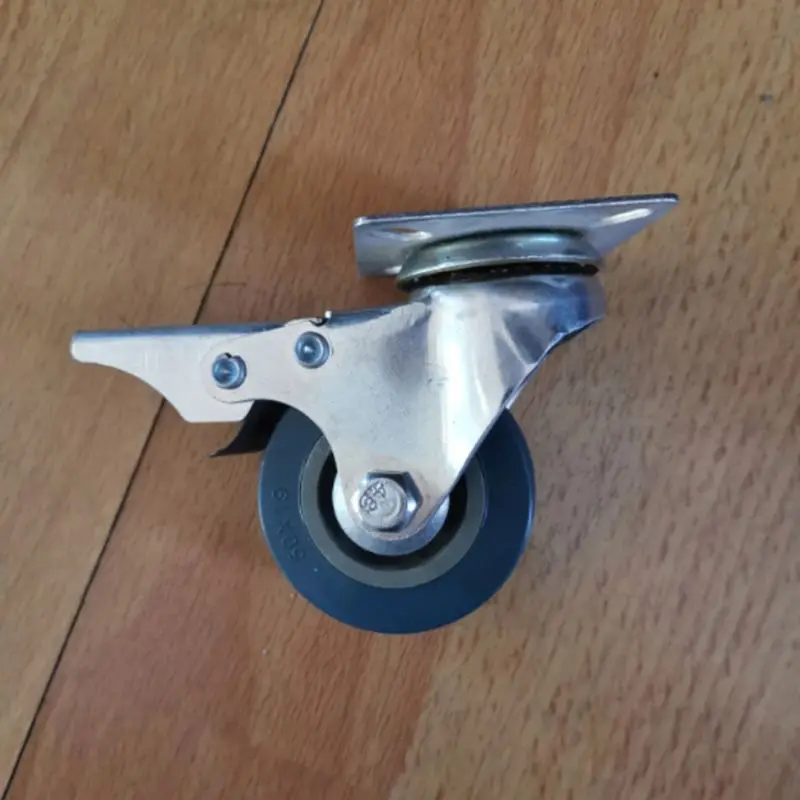 

4pcs Set Heavy Duty Rubber Swivel Castor Wheel Heavy Duty Brake Drum with Plate Bearing 30KG