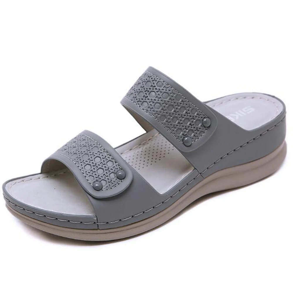 Женские сандалии на танкетке износостойкие Нескользящие толстой подошве