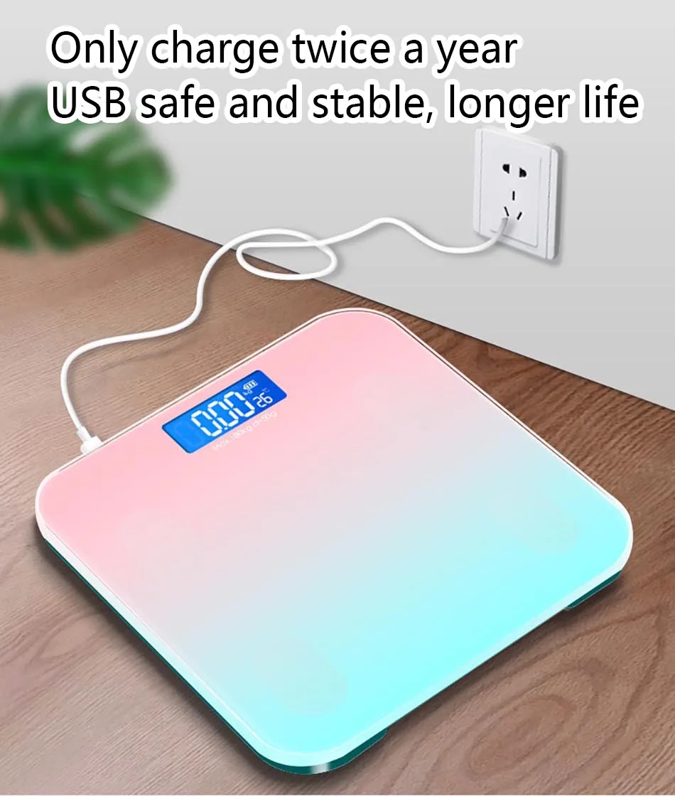 Напольные весы для ванной комнаты стеклянные Смарт Электронные с батарейным