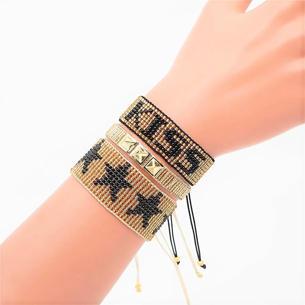 Boho 2020 Pulseras Mujer Moda 2019 MIYUKI браслет с черной звездой ювелирный кисточками для ношения