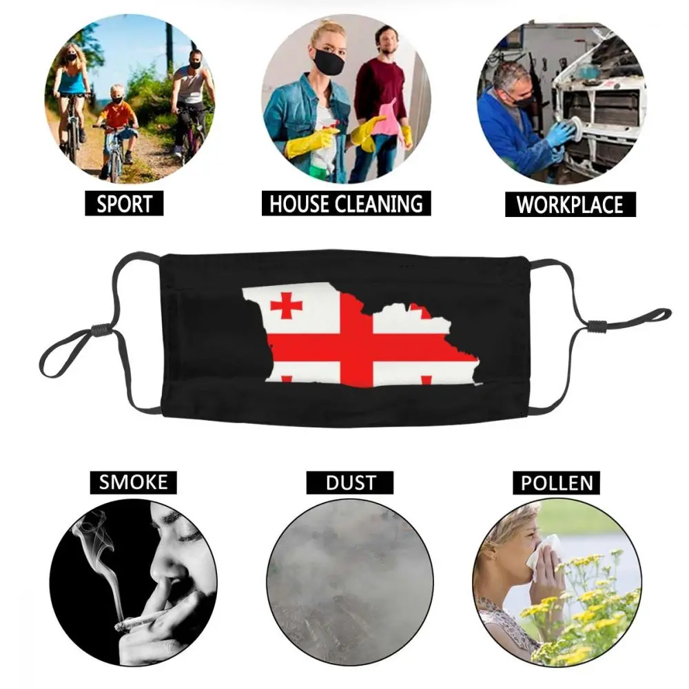 Моющаяся маска для лица взрослых с изображением карты Джорджии и флага