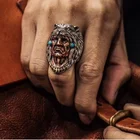 Дизайнерские модные мужские кольца кельтский племя головы волка Тотем винтажные кольца для мужчин готические Роскошные ювелирные изделия оптом