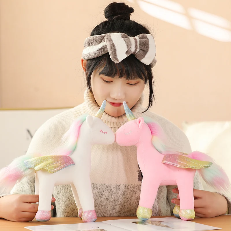

30/50/65cm New Soft Cute Rainbow Unicorn Pink/White Angle Unicorn Plush Toy Animal Horse Children Toys Baby Dolls Birthday Gifts