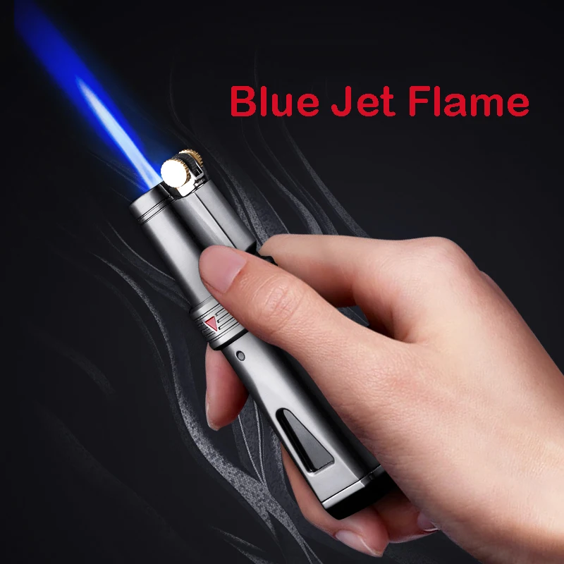 

Jobon Lighter Windproof Blue Firework Flint Metal Torch Lighter Inflatable Gas Butane Cigar Lighter Cigarette Ensendedores