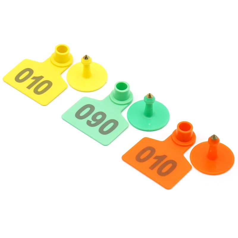 100 шт. бирки для ушей в виде козы свиньи животных № 001-500 медные серьги форме головы