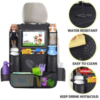 1pcs car back seat organizer kids car backseat cover protector with touch screen tablet holder kick mats with pocket for toys