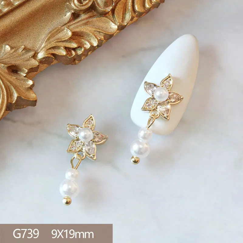 

5pcs/lot Love Rose Butterfly Pendant 3D Alloy Nail Art Zircon Pearl Metal Manicure Nails Accessories DIY Nail Decorations Charms