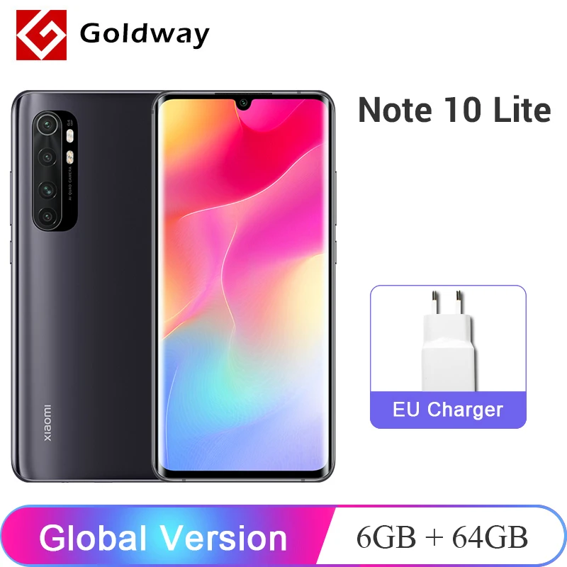 Глобальная версия Xiaomi Mi Note 10 Lite 6 ГБ ОЗУ 64 Гб ПЗУ / 128 мобильный телефон Snapdragon730G
