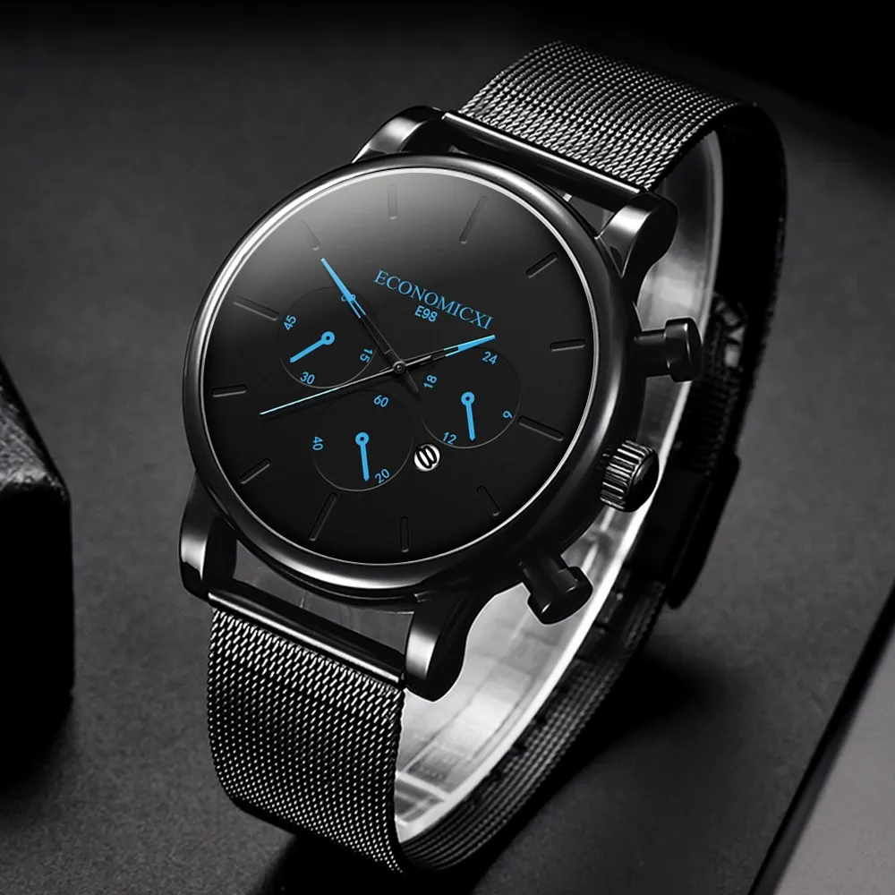 

Army Military Sport Date Analog Quartz Wrist Watch Fashion Stainless Steel Men Relogio Masculino Casual Male Clock Wristwatch
