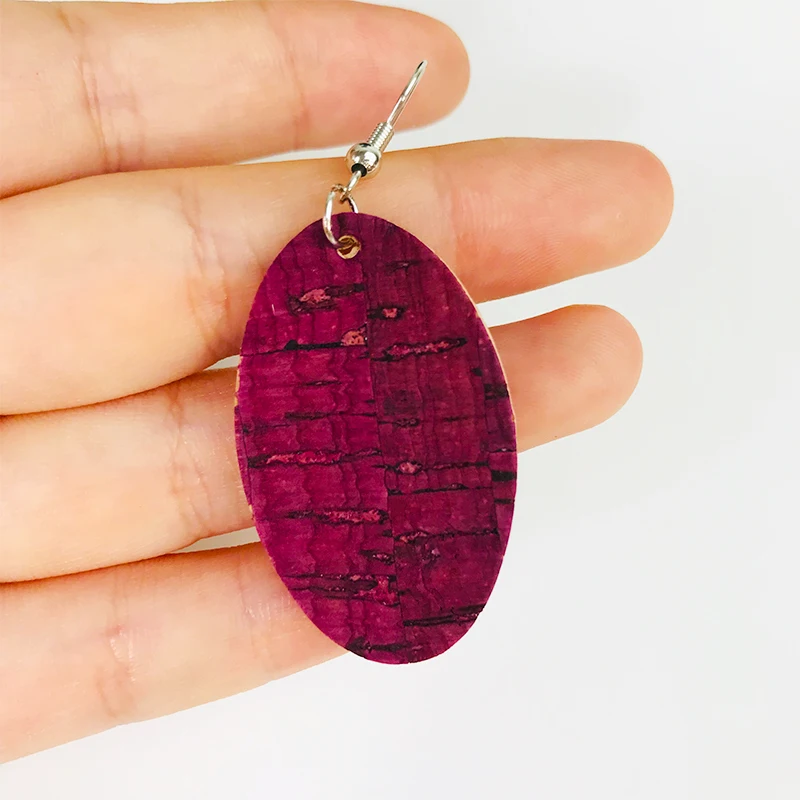 Cpop овальные винтажные деревянные серьги из искусственной кожи для женщин