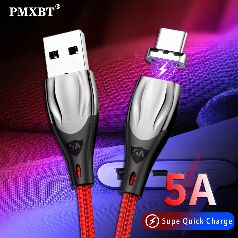 Магнитный кабель USB Type-C мощностью 40 Вт 5A суперзарядка быстрая зарядка для Huawei Honor