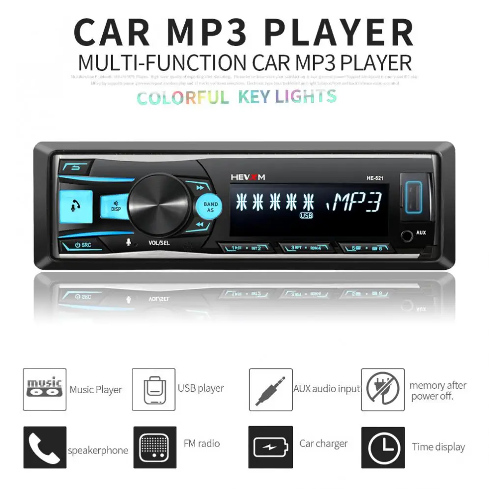 

1 Din 12V Car Radio Multimedia Voice Control Bluetoothcompatible Player Light Compatible with Mobile APP Navigation
