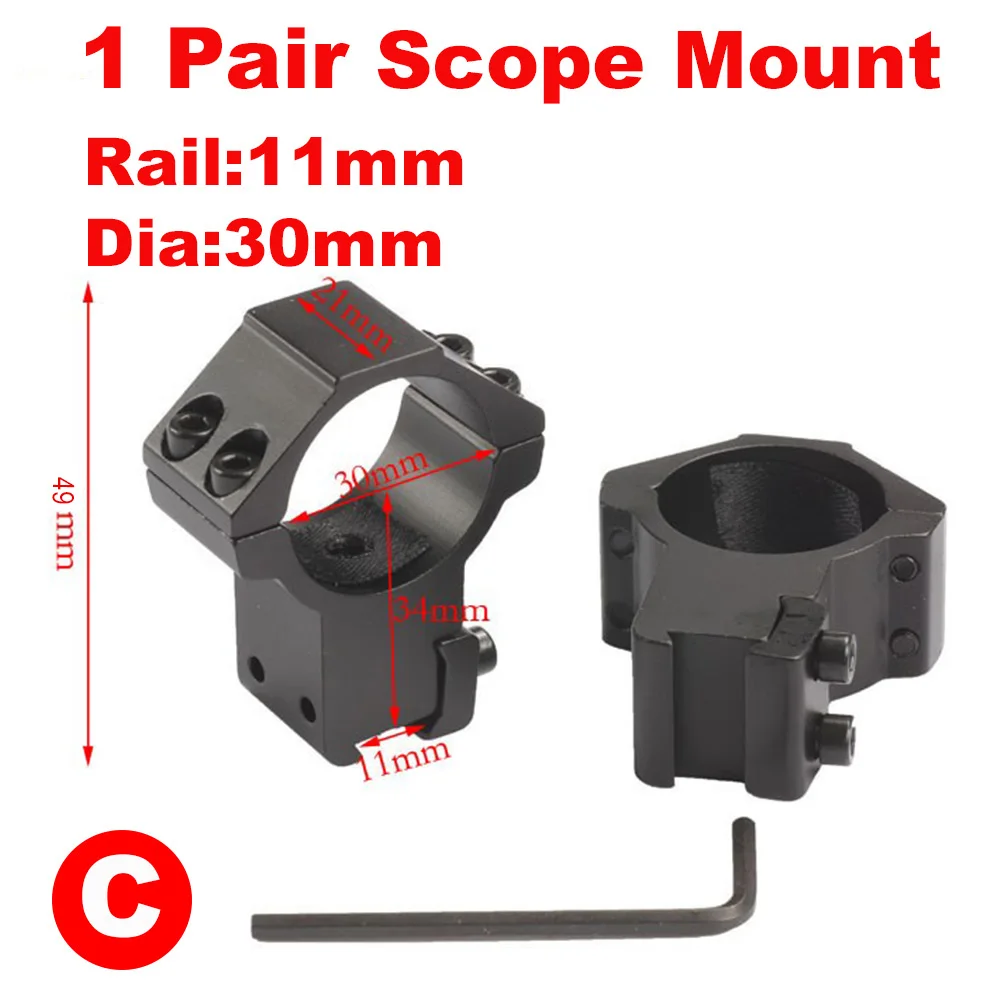 Black 30mm 11mm Rail 2 шт. 25,4 мм/30 мм охотничий прицел крепление кольцо 11 мм ласточкин хвост/20 мм Пикатинни высокого или низкого воздуха пистолет прицел крепления - Цвет: Black 30mm 11mm Rail