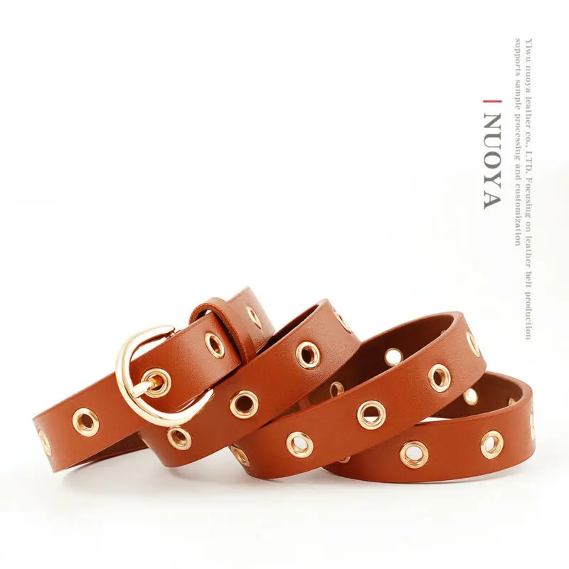 Ремень женский кожаный с металлической пряжкой 110 см | Аксессуары для одежды