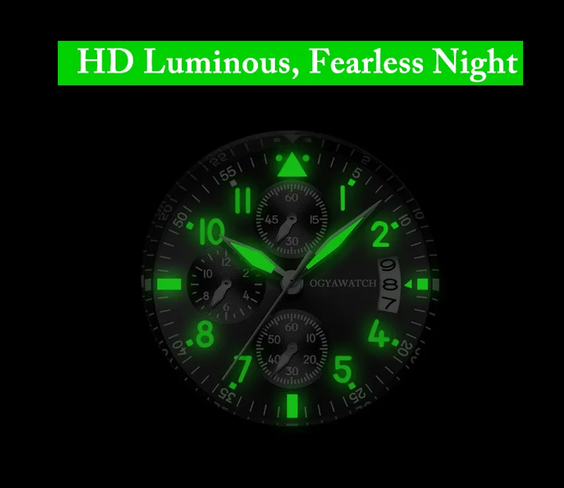 Часы наручные OGYA Мужские кварцевые с календарем модные классические светящиеся