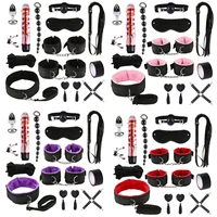 x3ue 14 pcs wrist leather bracelet leg cuffs anklet bangle exercise bands leash sex chain for home yoga gyms party jewelry