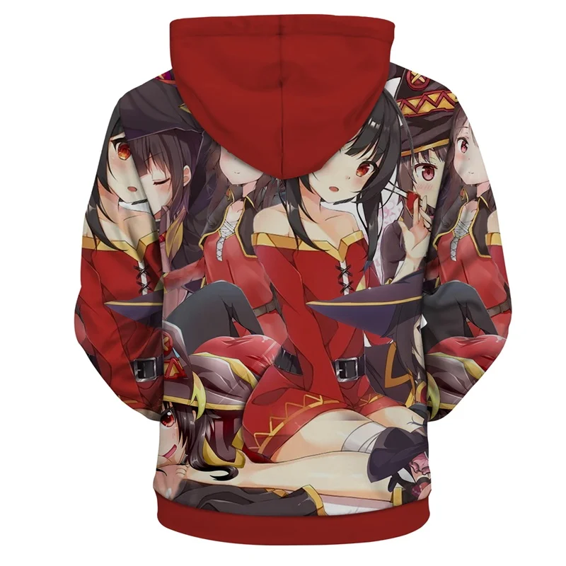 

YOUTHUP Men's Casual Hoodie 3D printed Anime Megumin Hooded Sweatshirts Pullovers Long Sleeves Male Hoodies Streetwear