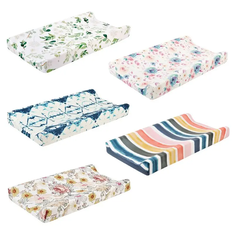 

Baby Changing Mat Cover Floral Print Fitted Crib Sheet Infant Toddler Bed Nursery Diaper Change Table Sheet Infant Mattress