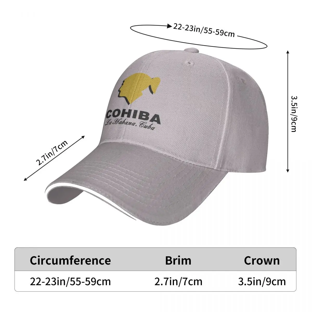

Unisex Cotton Cap For Women Men Cohiba Fashion Baseball Cap Adjustable Outdoor Streetwear Hat