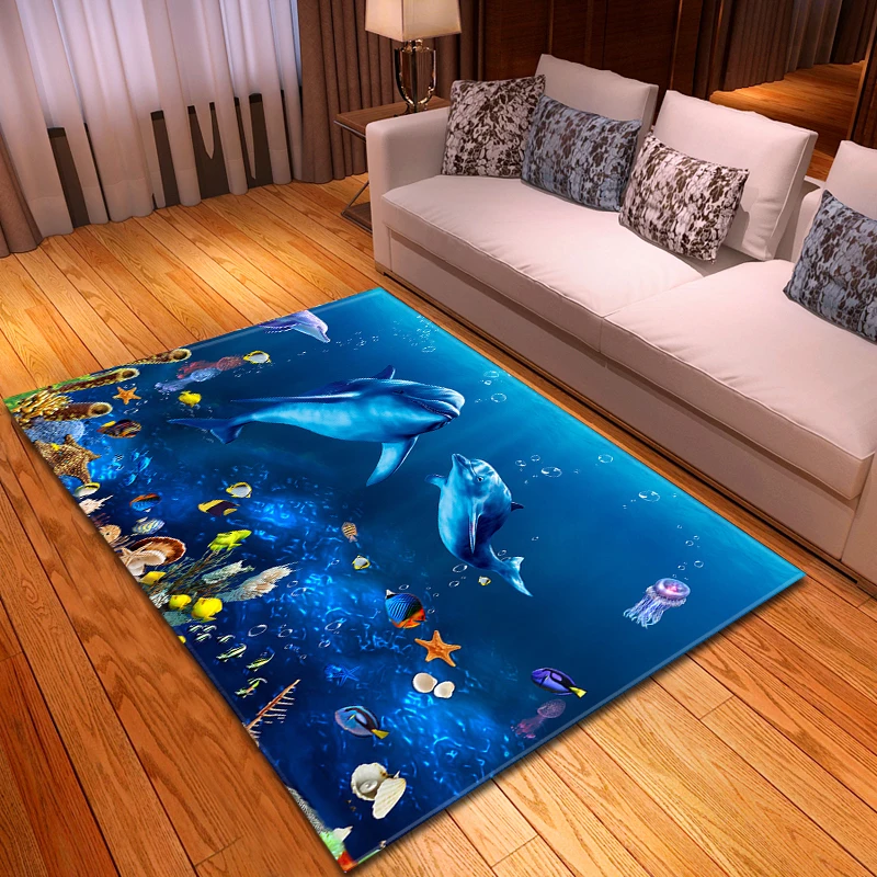 3D Океанский мир ковры детская комната коврик прикроватная зона для детской игры